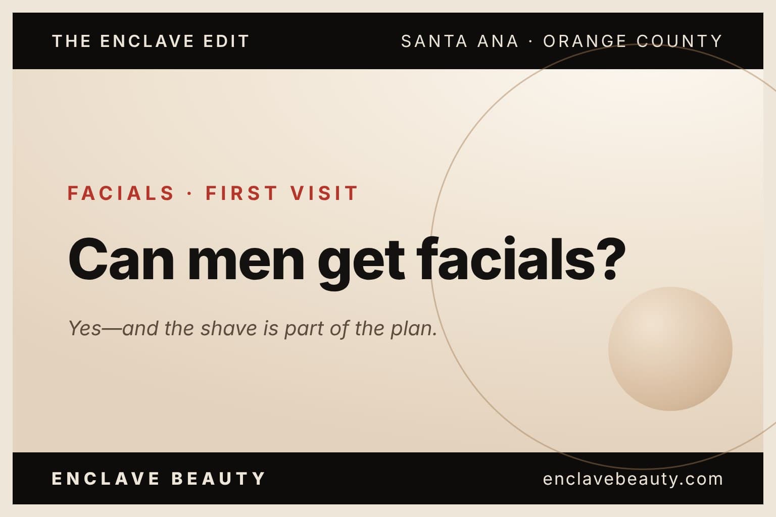 Branded Enclave Edit graphic with the headline Can men get facials?